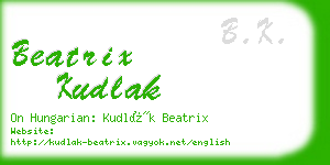 beatrix kudlak business card